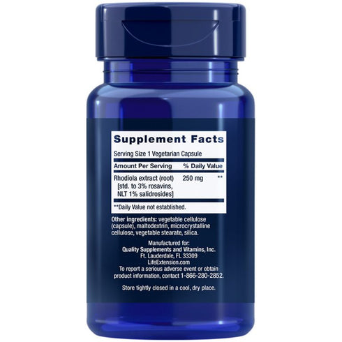 Rhodiola Extract 60 Capsules-Life Extension-Matakana Pharmacy